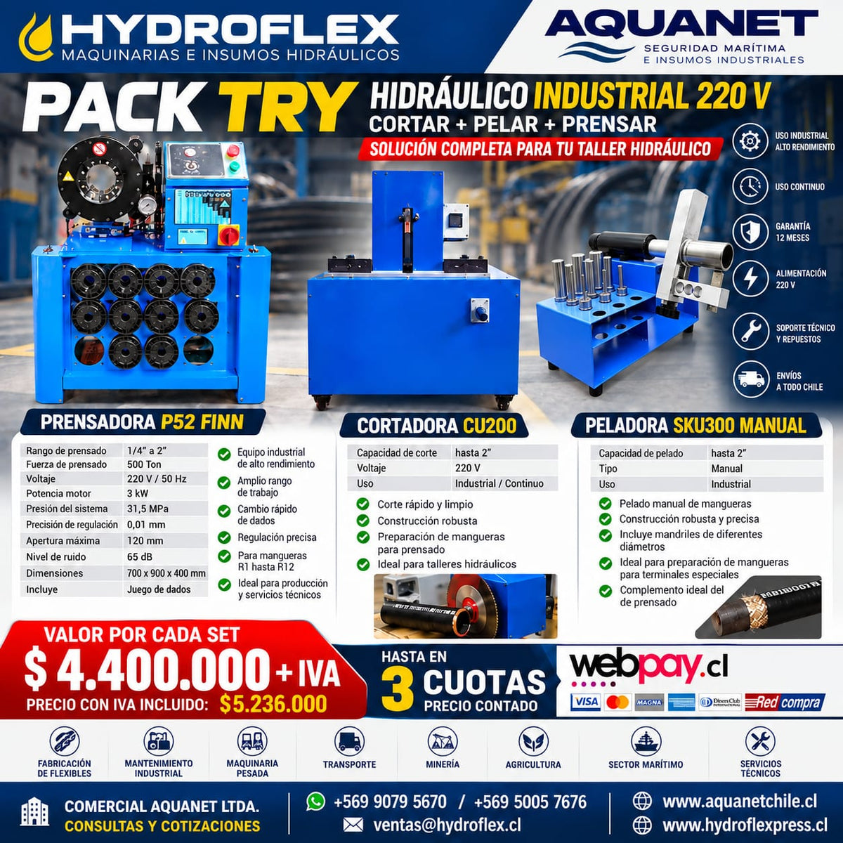 Set Try Hidráulico: DSG51 S+ CU200+ SKU300