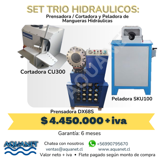SET TRIO Cortadora CU300 / Prensadora DX68S / Peladora SKU100 220 v