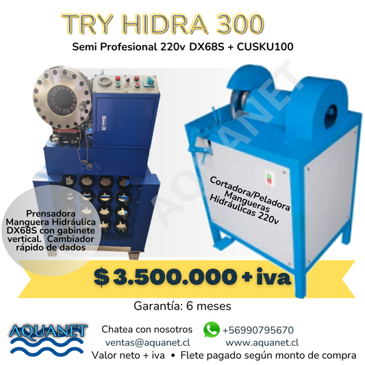 SET TRIO:  Try Hidra 300 Semi Profesional 220v DX68S + Cusku100 220 v