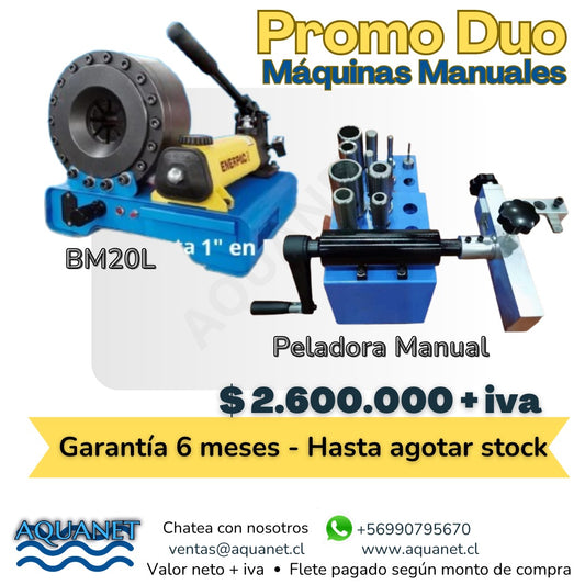 Duo Prensadora Manual BM20L y Peladora Manual SKU300