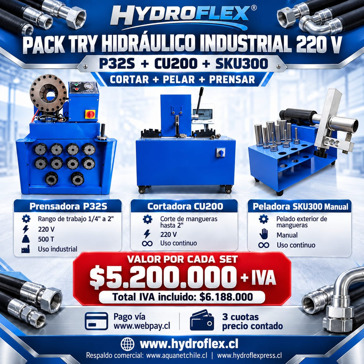 Set Try Hidráulico: P32S+ CU200+ SKU300