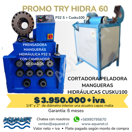 DUO: PRENSADORA P32S Y Cortadora Peladora CUSKU100 220 v